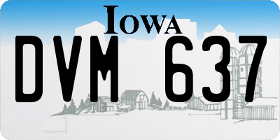 IA license plate DVM637