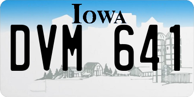IA license plate DVM641
