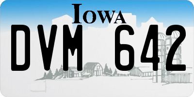 IA license plate DVM642