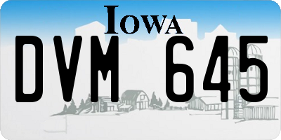 IA license plate DVM645