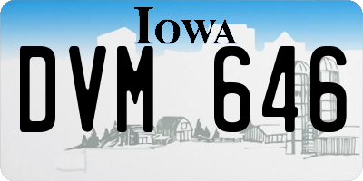 IA license plate DVM646