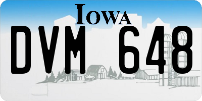 IA license plate DVM648
