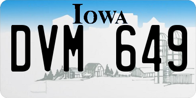 IA license plate DVM649