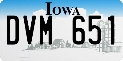 IA license plate DVM651