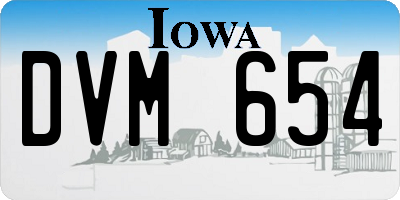 IA license plate DVM654