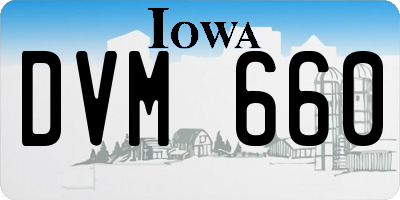 IA license plate DVM660