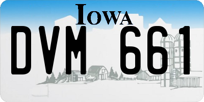 IA license plate DVM661