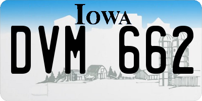 IA license plate DVM662