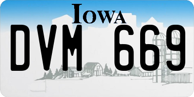 IA license plate DVM669