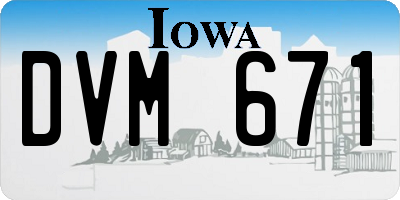 IA license plate DVM671
