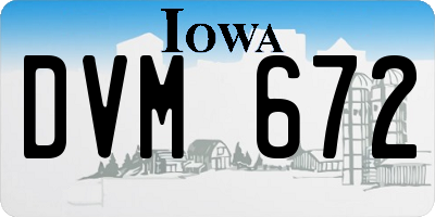 IA license plate DVM672