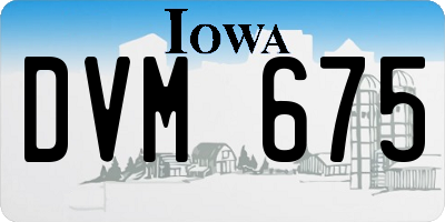 IA license plate DVM675