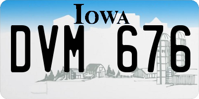 IA license plate DVM676