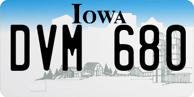 IA license plate DVM680