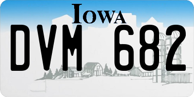IA license plate DVM682
