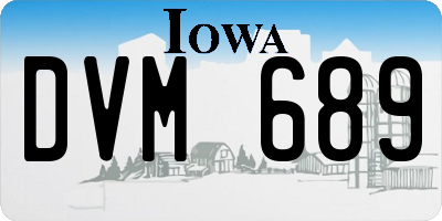 IA license plate DVM689