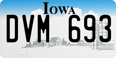IA license plate DVM693