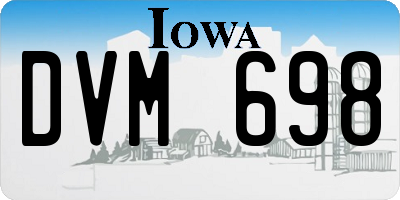 IA license plate DVM698