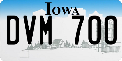 IA license plate DVM700