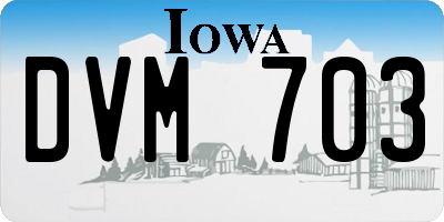 IA license plate DVM703