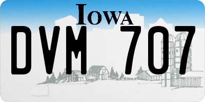 IA license plate DVM707