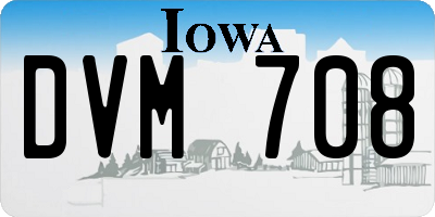 IA license plate DVM708