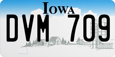 IA license plate DVM709
