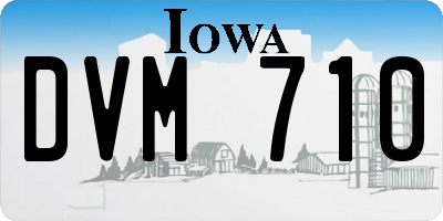 IA license plate DVM710