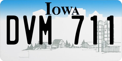 IA license plate DVM711