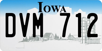 IA license plate DVM712