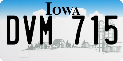 IA license plate DVM715