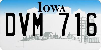 IA license plate DVM716