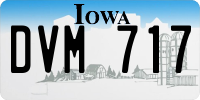 IA license plate DVM717