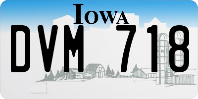 IA license plate DVM718