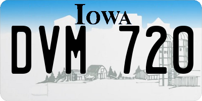 IA license plate DVM720
