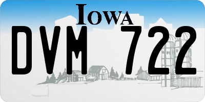 IA license plate DVM722