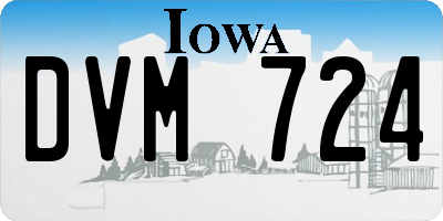 IA license plate DVM724