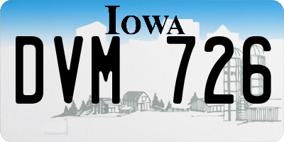 IA license plate DVM726