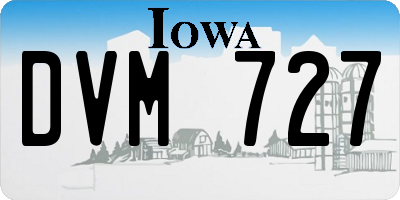 IA license plate DVM727