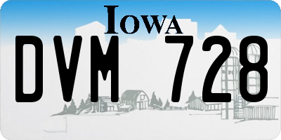 IA license plate DVM728