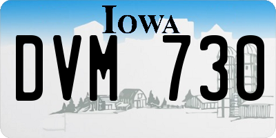 IA license plate DVM730