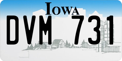 IA license plate DVM731