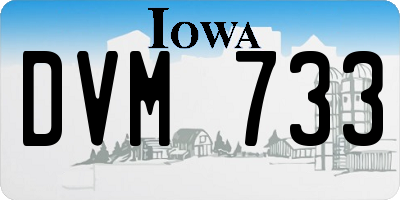 IA license plate DVM733