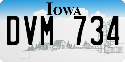 IA license plate DVM734
