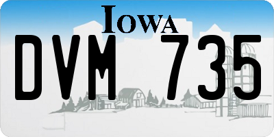 IA license plate DVM735