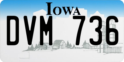 IA license plate DVM736