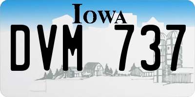 IA license plate DVM737