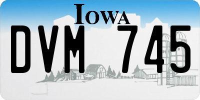 IA license plate DVM745
