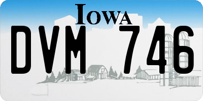 IA license plate DVM746