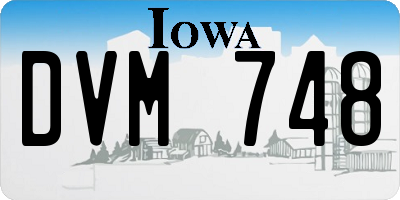 IA license plate DVM748